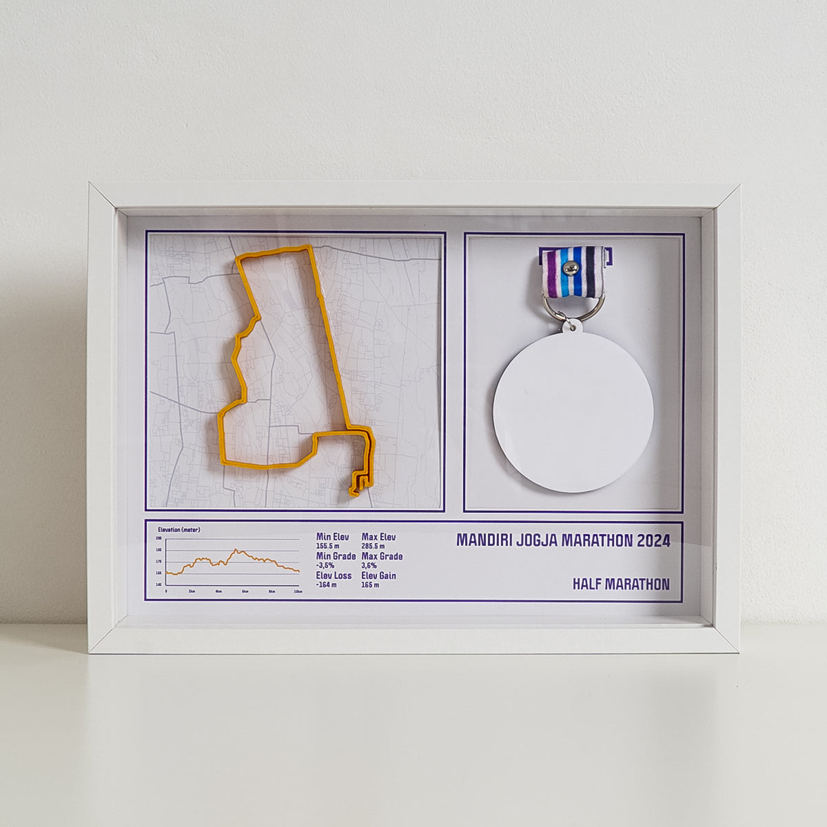 Half Maraton Mandiri Jogja Marathon 2024 Medal Display Frame Kit - Front