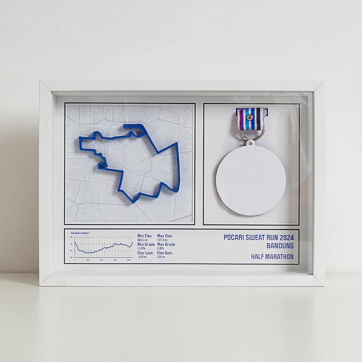 Half Maraton Pocari Sweat Run 2024 Medal Display Frame Kit - Front
