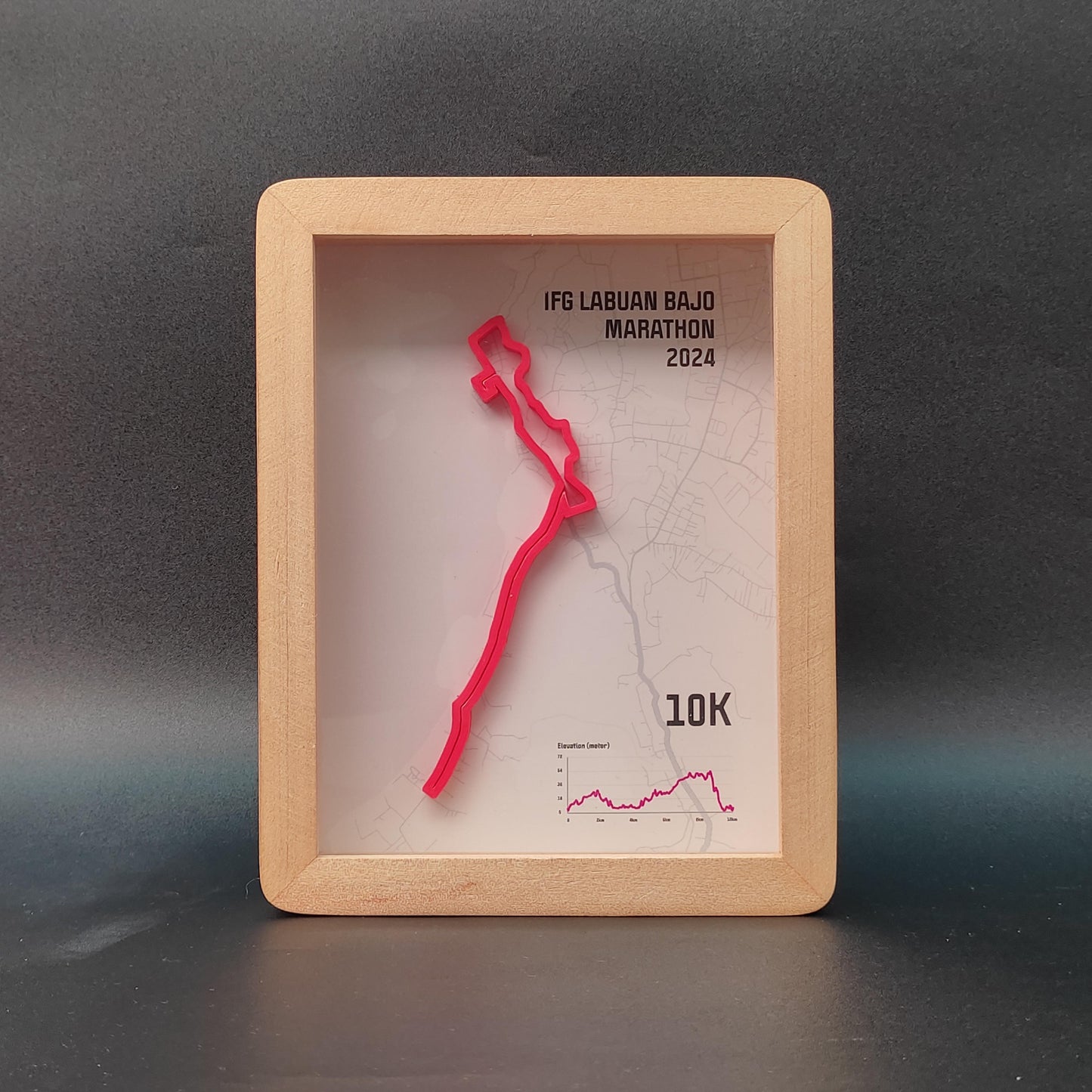 IFG Labuan Bajo Marathon 10K 2024 3D Race Route Map Poster - Front