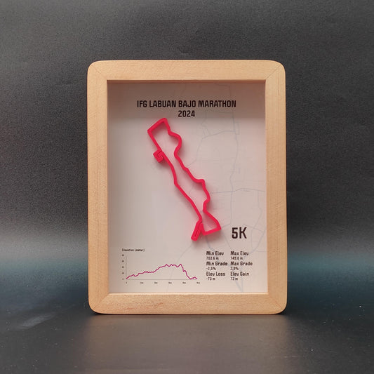 IFG Labuan Bajo Marathon 5K 2024 3D Race Route Map Poster - Front