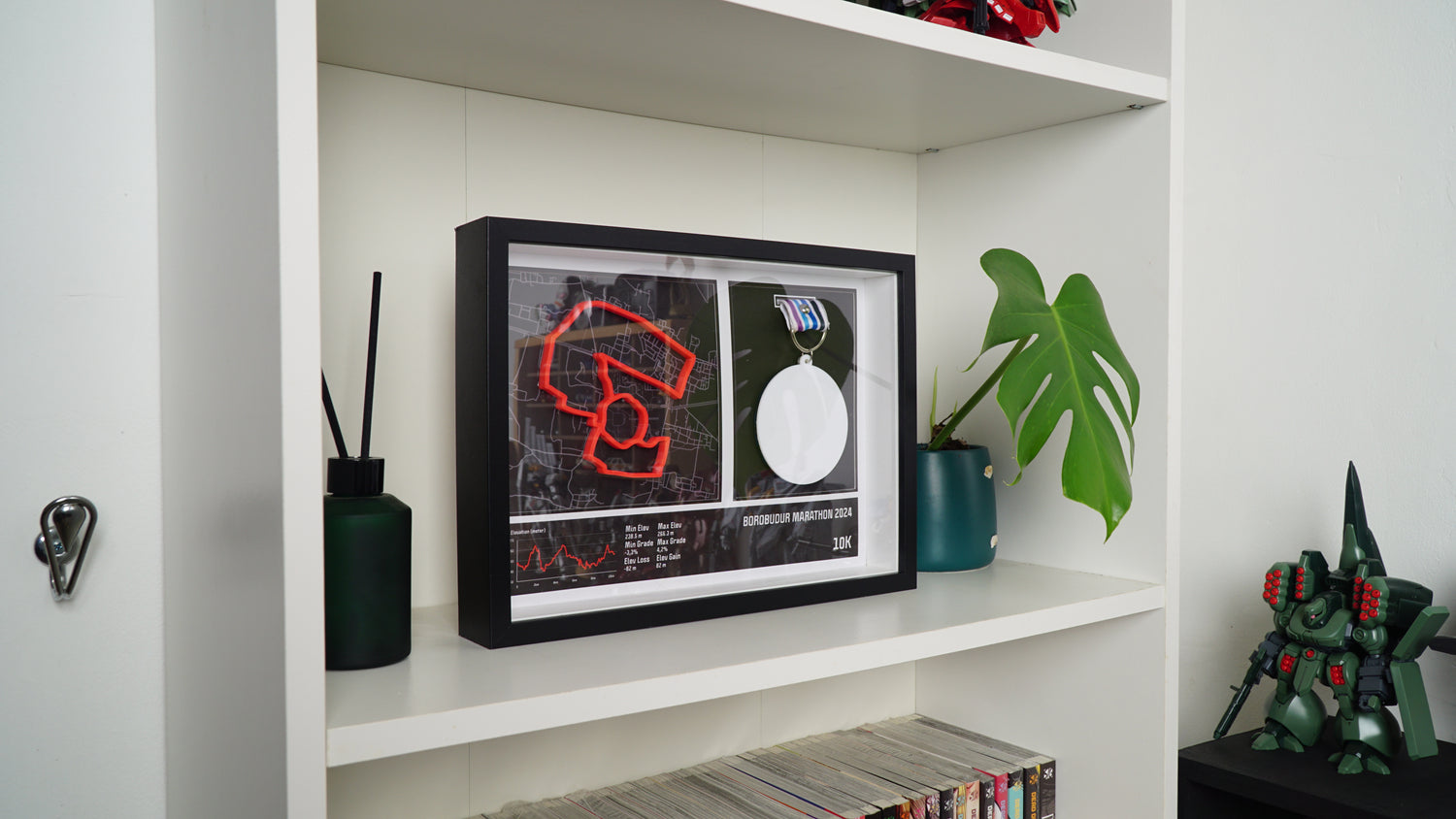 Ji Eun Studio - Medal Display Frame 3D Race Route Map Poster Bormar 10K