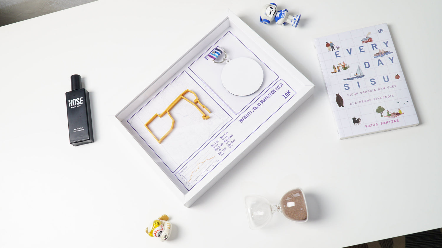 Ji Eun Studio - Medal Display Frame 3D Race Route Map Poster MJM 10K