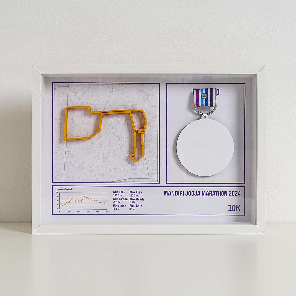 Mandiri Jogja Marathon 10K 2024 Medal Display Frame Kit - Front