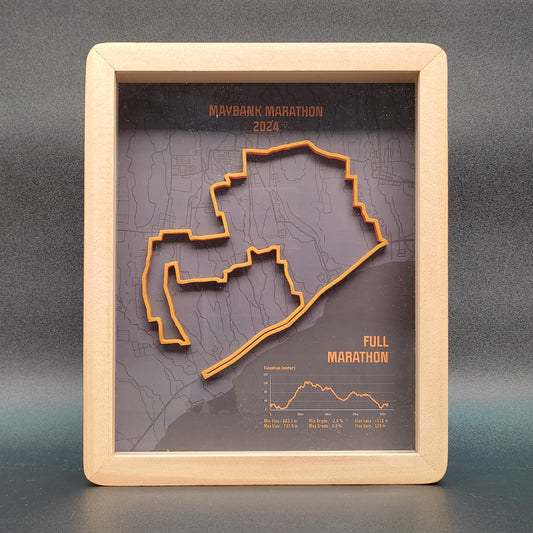 Maybank Marathon 2024 3D Race Route Map Poster - Front