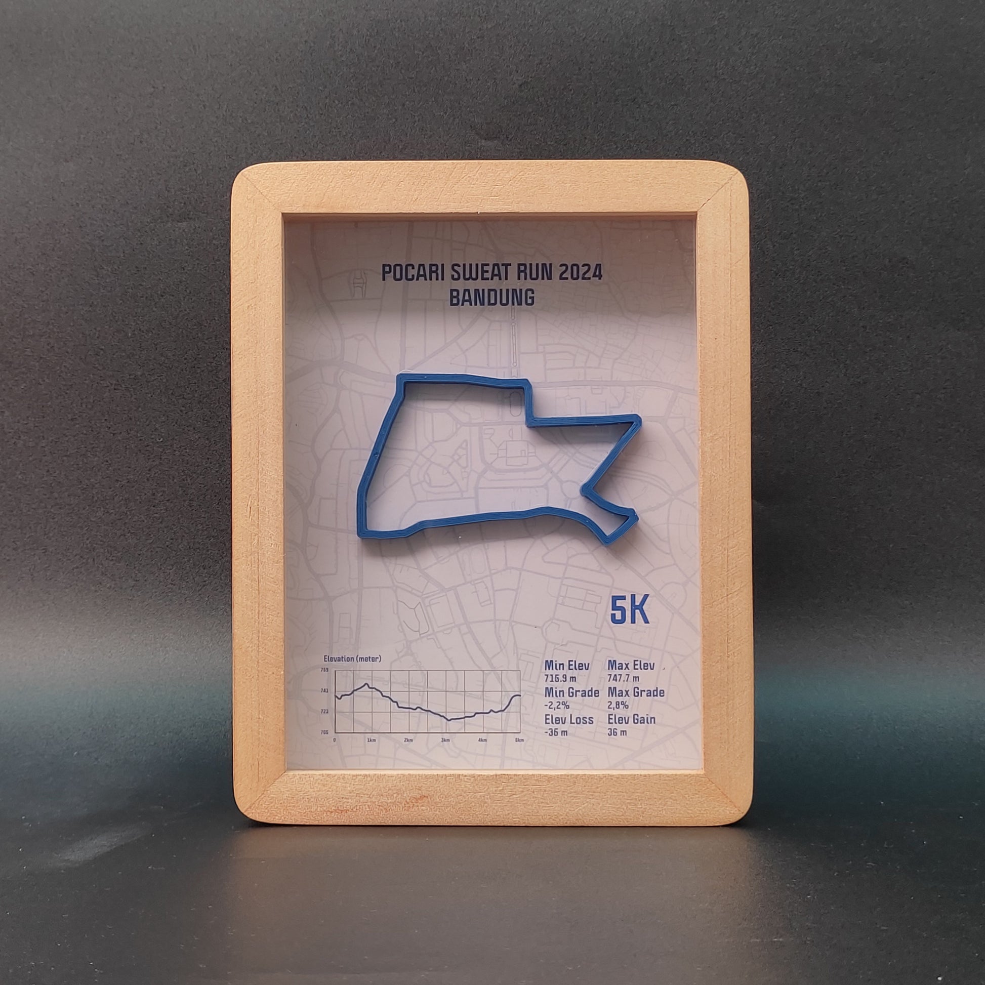 Pocari Sweat Run 5K 2024 3D Race Route Map Poster - Front