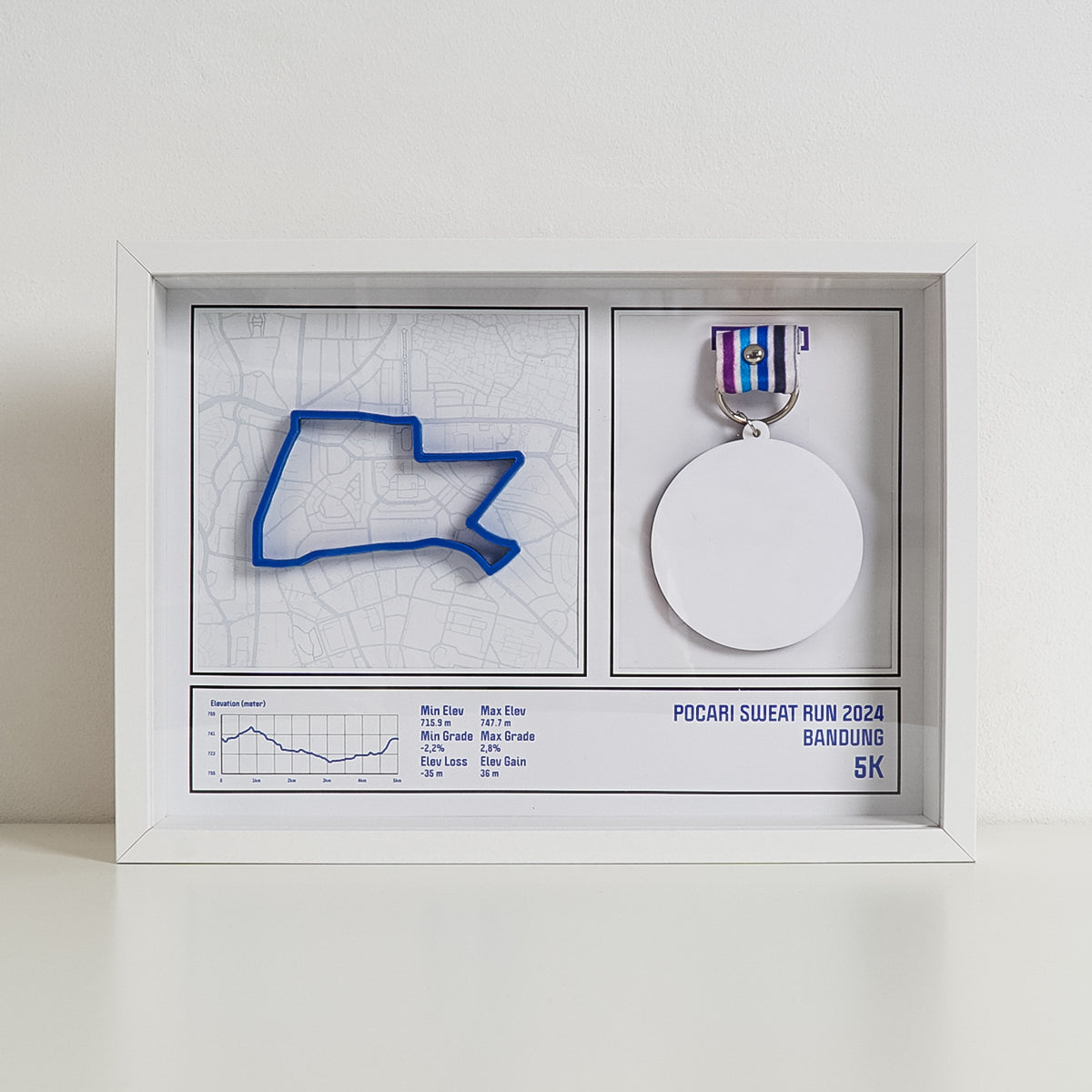 Pocari Sweat Run 5K 2024 Medal Display Frame Kit - Front